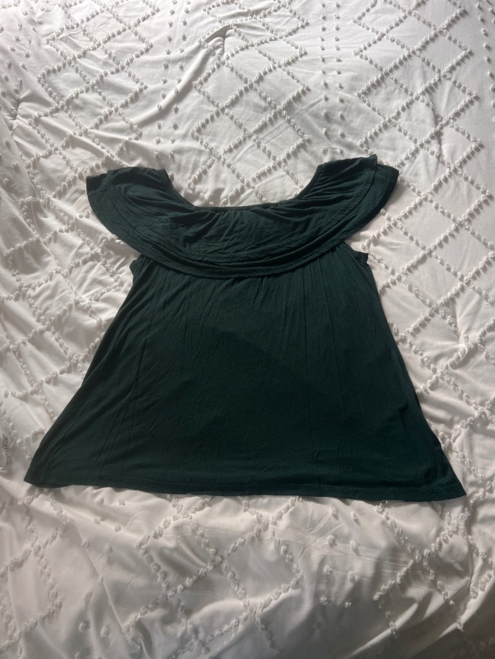 Dark Green Off-Shoulder Ruffle Top Size XXL
